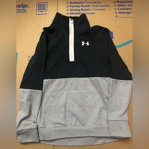 Under Armour Black and Gray 1/4 zip. Size XL Youth or Small Men
